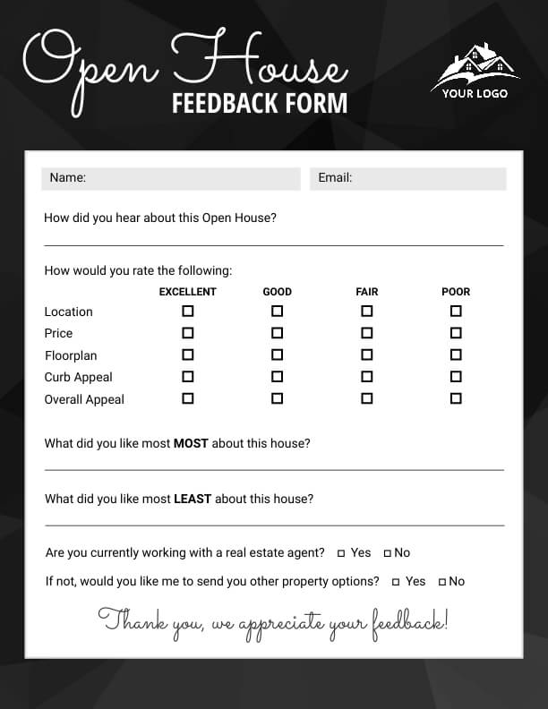 Open House Feedback Form 1 - AgentByDesign